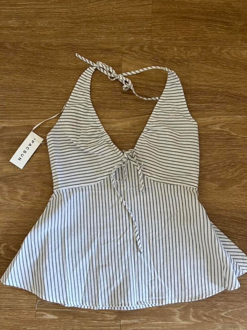 Beverly and Beck Mila Striped Halter Top